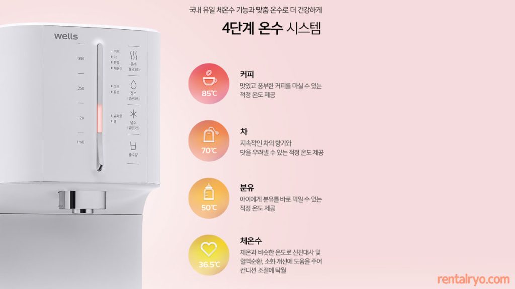 직수 냉수 온수 얼음 정수기